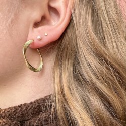 Hoops Twisted Lines 28 mm forgyldt slv