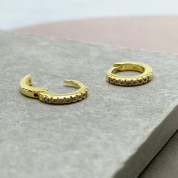 Rie hoops - lilla zirkonia forgyldt