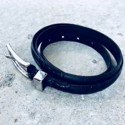 Smalt blte i sort med slv spnde lder croco