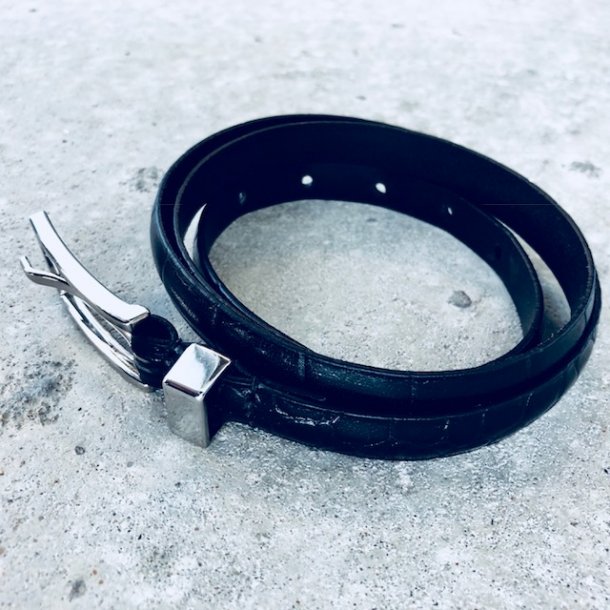 Smalt blte i sort med slv spnde lder croco