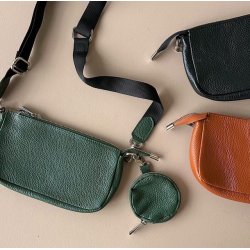 Crossbody med pung skind