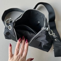 Nylon taske med front lomme 