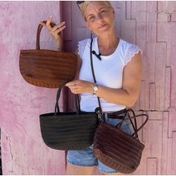 Crossbody flettet Skind 