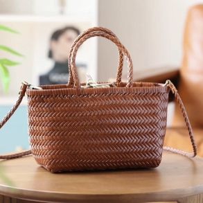 Crossbody flettet Skind 