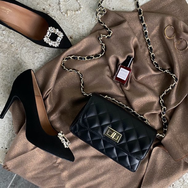 Crossbody ladylike BLACK skind