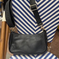 Crossbody / skuldertaske DREW sort skind