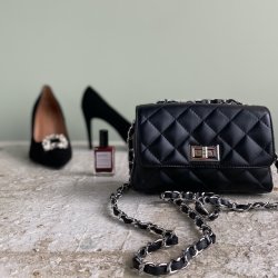 Crossbody ladylike BLACK skind