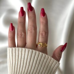 Ring curly glam forgyldt slv