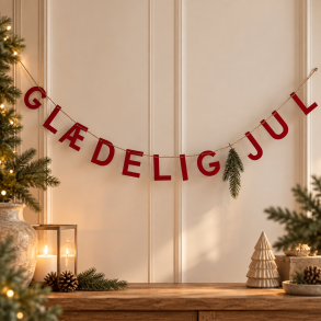 Dansk jul juleguirlande i tr� � r�d, 1 meter