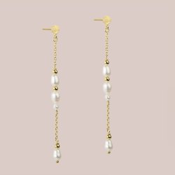 restik med kde DARA perle forgyldt sterling slv