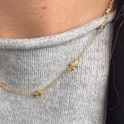 Halskde DARLING ROCK Forgyldt Slv