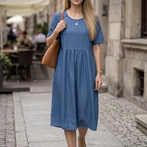 Denim kjole Ally 100% Lyocell 