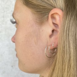 Hoops DIAMOND CUT 10 mm sterling slv