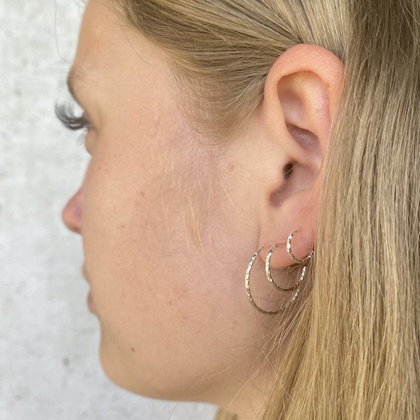 Hoops DIAMOND CUT 10 mm sterling slv