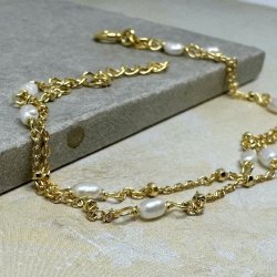 Armbnd RICE DOT DOUBLE forgyldt slv