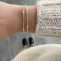 Armbnd RICE DOT DOUBLE sterling slv