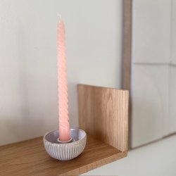 Lysestage beige keramik