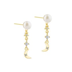 �reringe DREAMLIT PEARL CHARM - Forgyldt S�lv