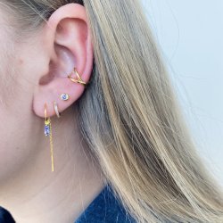 Rie hoops - lilla zirkonia forgyldt