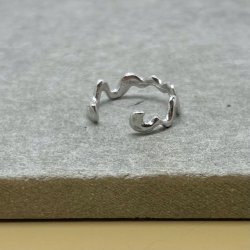 Iris wavy Earcuff sterling slv