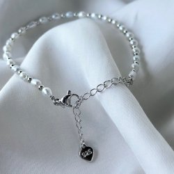 Armbnd LISSIE pearl 18-23 cm sterling slv