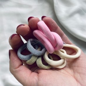 Sm elastikker glimmer pastel 10 stk