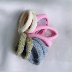 Sm elastikker glimmer pastel 10 stk