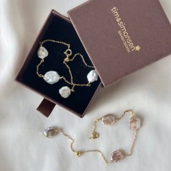 Armbnd SIRENE pearl forgyldt slv