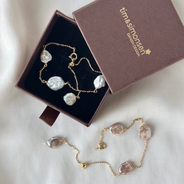 Armbnd SIRENE pearl forgyldt slv