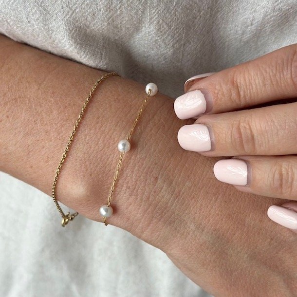 Armbnd AMORE 17-21,5 cm forgyldt slv