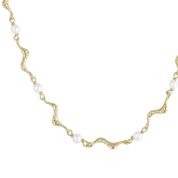 Halskde Lorelai mermaid - forgyldt slv med perler