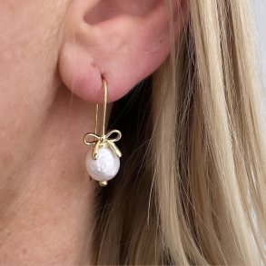 rekrog BOW & PEARLS Forgyldt Slv