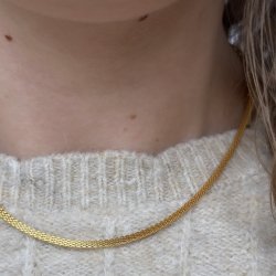 Halskde FLATA Forgyldt slv