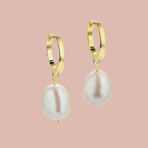Hoops MAREN PEARL BIG Forgyldt slv