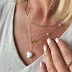 Halskde AMORE 40-49 cm forgyldt slv