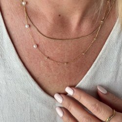 Halskde AMORE 40-49 cm forgyldt slv