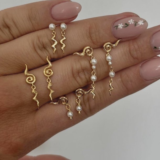 restikker ANISHA Tides forgyldt slv