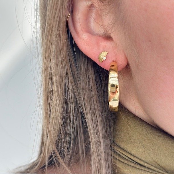 Hoops BB LARGE SHINY Forgyldt slv