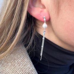 Lux pearl rering COW sterling slv