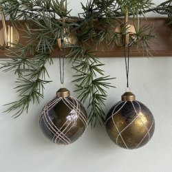 Julekugler st af 2 D8cm glas