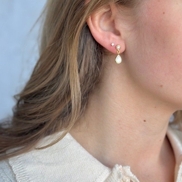 restikker CELESTIA PEARL DROP Forgyldt slv