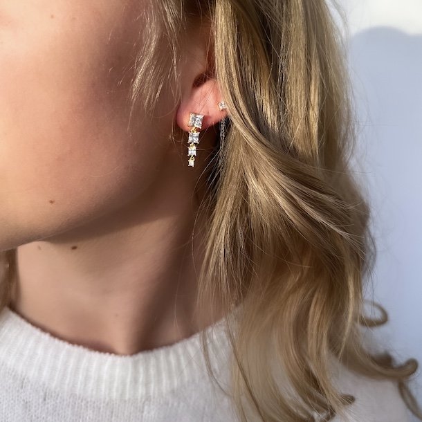 restikker EDGE LONG Forgyldt Slv