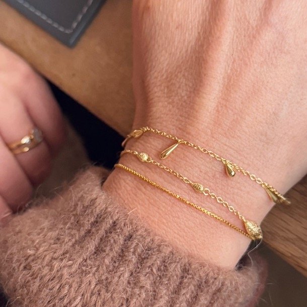 Armbånd SHINY DROP forgyldt sølv