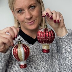 Julekugle luft ballon Glas