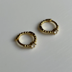 Juli hoops m. zirkonia forgyldt slv