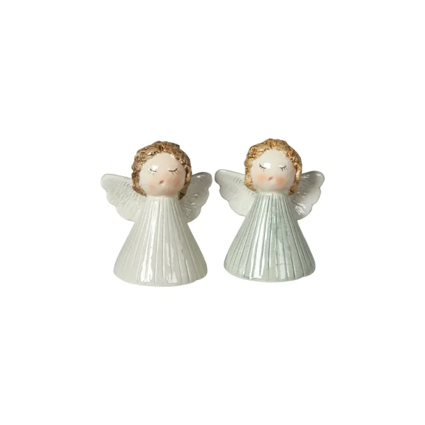 H�ndmalede engle i keramik � 8 cm