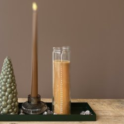 Kalenderlys i glas Dia. 6cm Camel