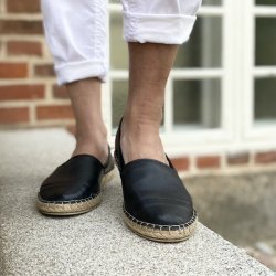 Espadrillos soft Med Bast - skind Sort str. 36-41