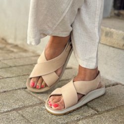 Fly Flot dame sandal beige skind str. 36-41
