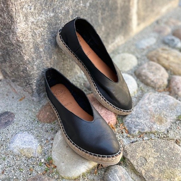 Ballerina espadrillos sort skind str. 36-41